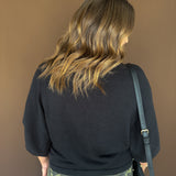 Crewneck Dolman Sweater- Black