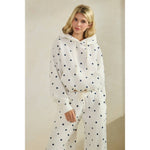 Printed Bubble Hem Knit Hoodie - Ana Patricia Boutique