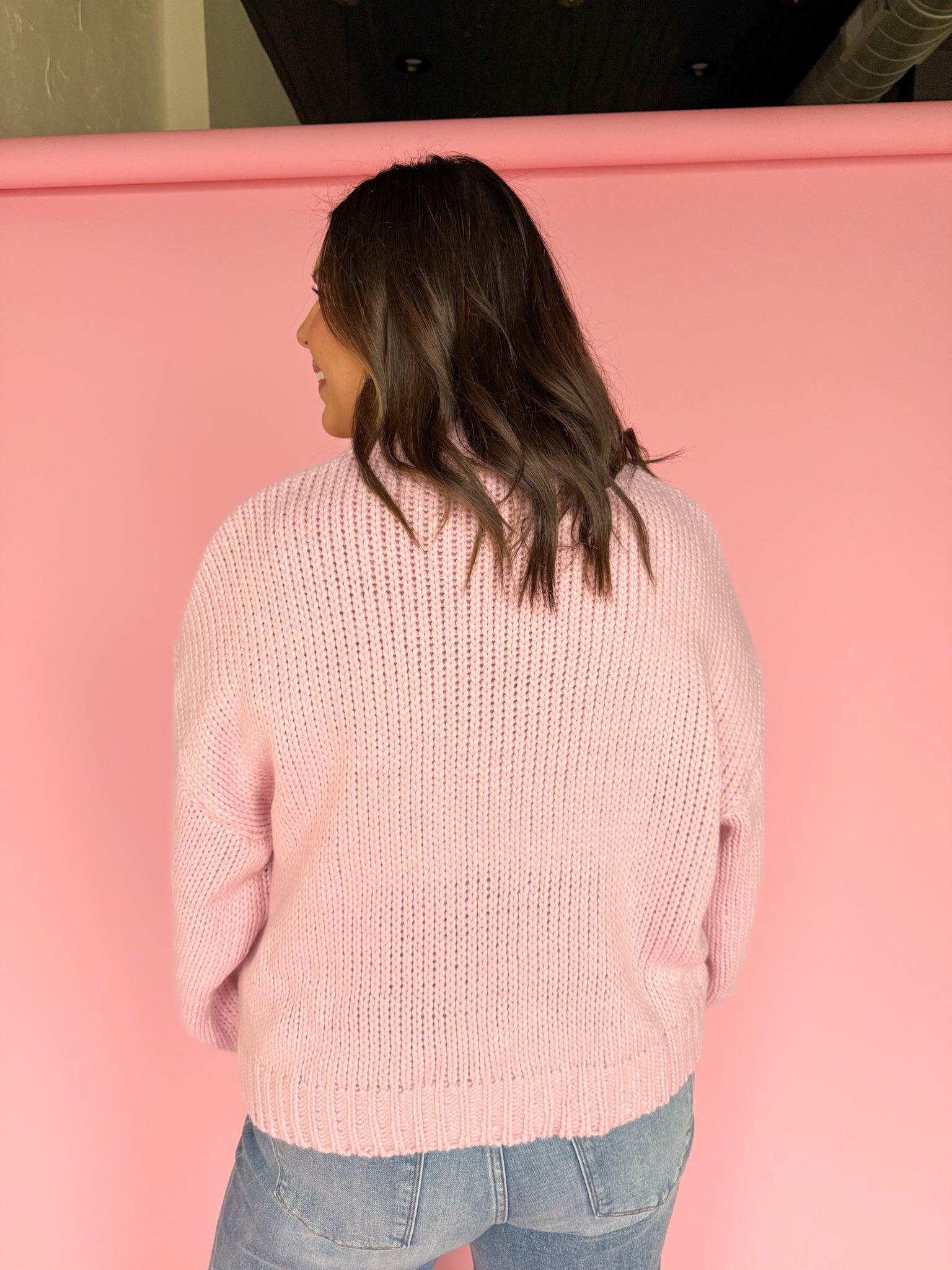 Swan Graphic Sweater- Pink - Ana Patricia Boutique