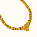 Heart Chain Necklace- Gold - Ana Patricia Boutique