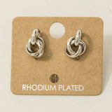 Metallic Knot Stud Earrings
