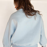 High Collar Pullover - sky Blue