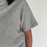 Crew Neck Short Sleeve Top- Heather Grey - Ana Patricia Boutique