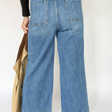 Pintuck Wide Leg Denim Jeans - Ana Patricia Boutique