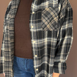Two Tone Plaid Button Up