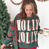 Holly Jolly Plaid Pullover- Green