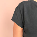 Cotton Crewneck Baby Tee- Black - Ana Patricia Boutique