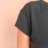 Cotton Crewneck Baby Tee- Black - Ana Patricia Boutique