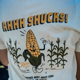 Ahhh Shucks Dancing Corn Graphic Tee in Heather Natural