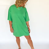 Mineral Wash Shift Dress- Green - Ana Patricia Boutique