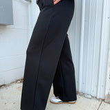 Soft Scuba Wide Pants- Black