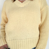 V Neck Sweater- Butter Yellow