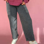 Mineral Wash Cargo Pant- Black - Ana Patricia Boutique