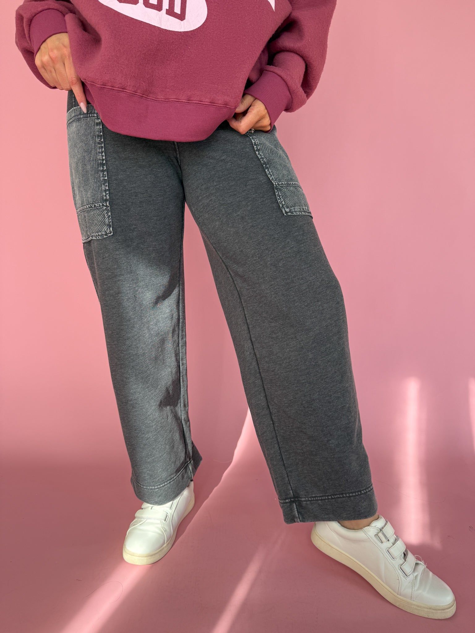 Mineral Wash Cargo Pant- Black - Ana Patricia Boutique