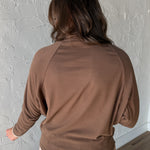 Brushed Cowl Neck Top- Mocha - Ana Patricia Boutique