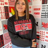 Nebraska Football Crewneck- Black