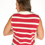 The Lucy Stripe Sweater - Red - Ana Patricia Boutique