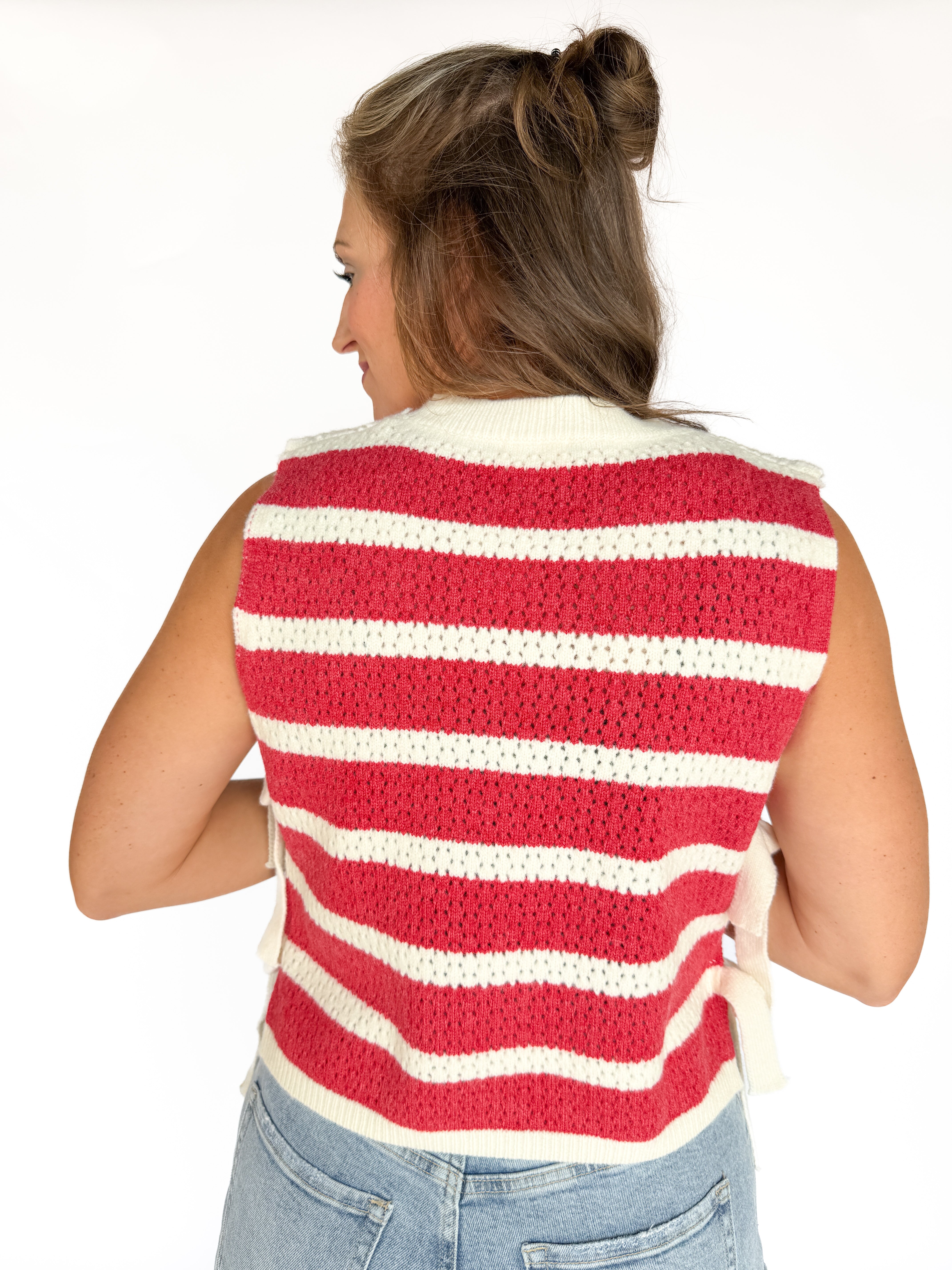 The Lucy Stripe Sweater - Red - Ana Patricia Boutique