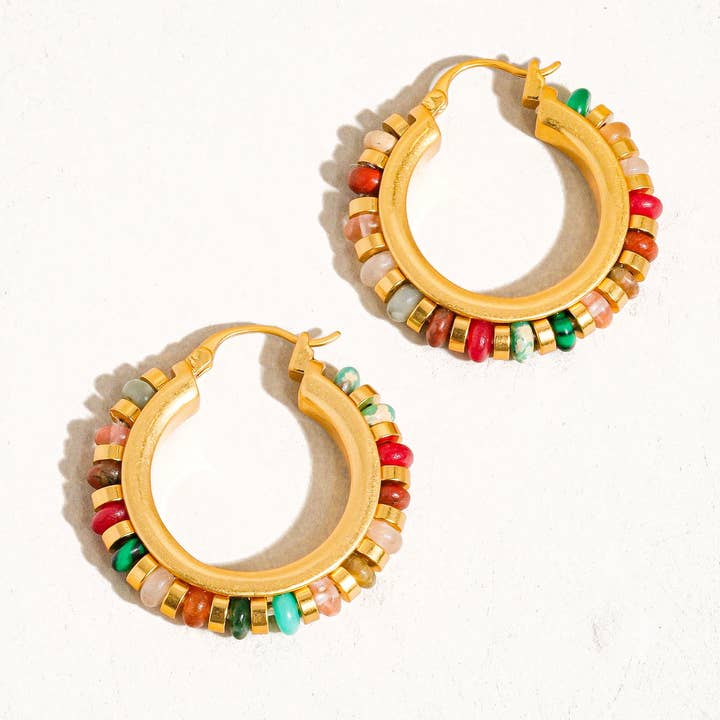 Beaded Hoop Earrings - Ana Patricia Boutique