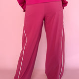 Curved Track Pants- Pink - Ana Patricia Boutique