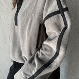Oversized Fleece Pullover-Grey - Ana Patricia Boutique