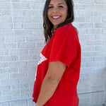 Star Lace Patch Top- Red - Ana Patricia Boutique