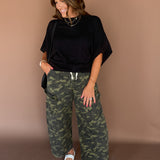 Crewneck Dolman Sweater- Black