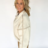 Fleece Half Zip Pullover- Ivory