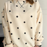 Polka Dot French Terry Top- Cream/Black - Ana Patricia Boutique