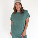 T-Shirt Mini Dress- Dark Teal - Ana Patricia Boutique