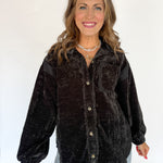 Button Down Jacket- Black - Ana Patricia Boutique
