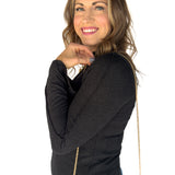 Raglan Long Sleeve Top- Black