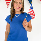 They Ivy Basic Tee- Cobalt Blue