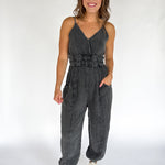 Mineral Wash Jumpsuit- Black - Ana Patricia Boutique