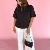 Crew Neck Short Sleeve Top- Black - Ana Patricia Boutique
