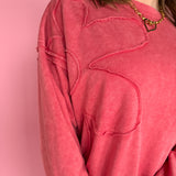 Flower Patch Pullover- Mineral Red - Ana Patricia Boutique