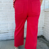 Tummy Control Crop Jeans-Red - Ana Patricia Boutique