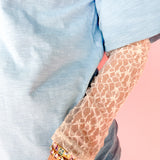 Lace Sleeve Layered T Shirt-Blue