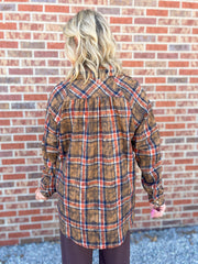 The Laura Plaid Button Up- Camel