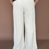 Pleated Wide Leg Linen Pants