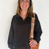 Scuba Half Zip Pullover- Black