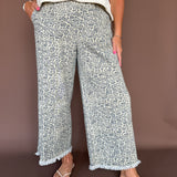 Leopard Print Elastic Band Pants