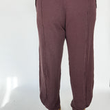 Mineral Wash Waffleknit Pants- Dark Cherry