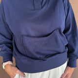 Front Pocket Pullover-Navy