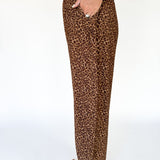 Leopard Pleated Barrel Pants