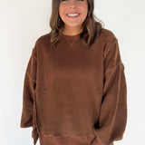 Fleece Pullover- Brown