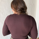Seamless Ribbed Top- Brown - Ana Patricia Boutique