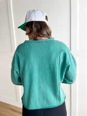 In Stride Pullover- Mineral Green