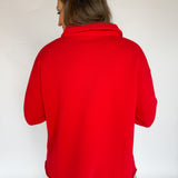 Long Sleeve Henley Top- Red - Ana Patricia Boutique