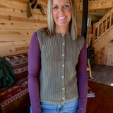 Button Up Sweater Vest- Olive